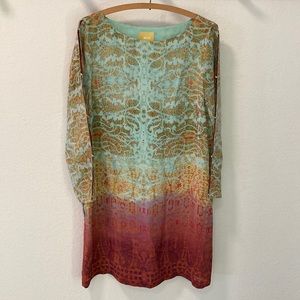 Maeve lined silk shift dress